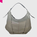 CROMIA ALYSON Beuteltasche aus Leder in olivgrau – Vorderansicht