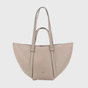 ABRO COSMO Shopper aus italienischem Rindleder mit Reißverschluss und herausnehmbarem Etui beige