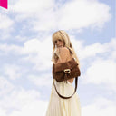 ABRO TEMI Schultertasche medium Leder Suede