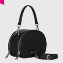 Cromia Perla 2009 Crossbody Bag klein schwarz mit abnehmbarem Schulterriemen und zwei Reißverschlussfächern
