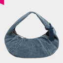 Les Visionnaires GRETA Denim Essential Texture Schultertasche aus Denim Vorderansicht