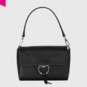 ABRO TEMI Schultertasche aus italienischem Rindleder mit Magnetverschluss und verstellbarem Stoffriemen