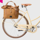 CITY Bike Satchel Fahrradtasche braun am Gepaecktraeger montiert
