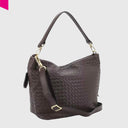 ABRO EBONY Beuteltasche Leder Piuma Weaving