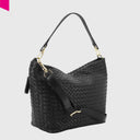 ABRO EBONY Beuteltasche Leder Piuma Weaving