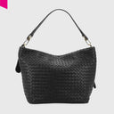 ABRO EBONY Beuteltasche Leder Piuma Weaving