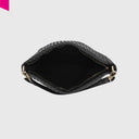 ABRO EBONY Beuteltasche Leder Piuma Weaving