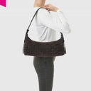LES VISIONNAIRES MARIE BAGUETTE WEAVE COZY Schultertasche