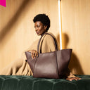 ABRO WILLOW Shopper gross Leder Agave