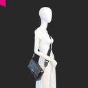 ABRO TEMI Schultertasche aus italienischem Rindleder mit Magnetverschluss und verstellbarem Stoffriemen