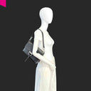 ABRO TEMI Schultertasche aus italienischem Rindleder mit Magnetverschluss und verstellbarem Stoffriemen