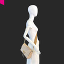 ABRO TEMI Schultertasche aus italienischem Rindleder mit Magnetverschluss und verstellbarem Stoffriemen