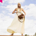 ABRO TEMI Schultertasche medium Leder Suede