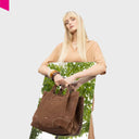 ABRO ESSENTIAL Shopper mittel Leder Suede