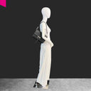 ABRO TEMI Schultertasche aus italienischem Rindleder mit Magnetverschluss und verstellbarem Stoffriemen